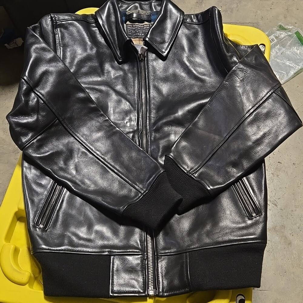 NWT J Crew Limited-Edition Flight jacket in Italian Leather Medium - Picture 5 of 6